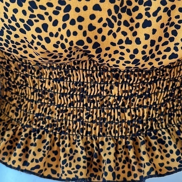 nwt BP SMOCKED SURPLICE TOP BLOUSE LEOPARD PRINT Medium - Picture 13 of 16